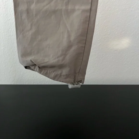 FEAR OF GOD ESSENTIALS | Nylon Cotton Satin Track Pants in Dust/Taupe | Size XS - Picture 8 of 13